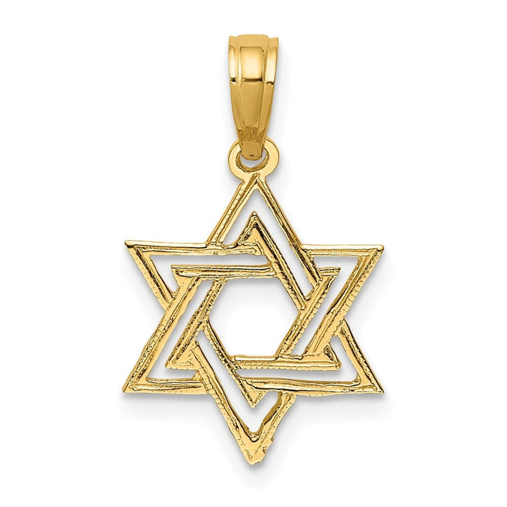 10K Yellow Gold Polished Star of David Charm