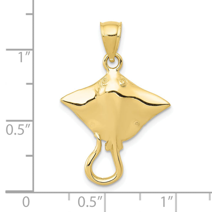 10K Yellow Gold Polished Stingray Pendant