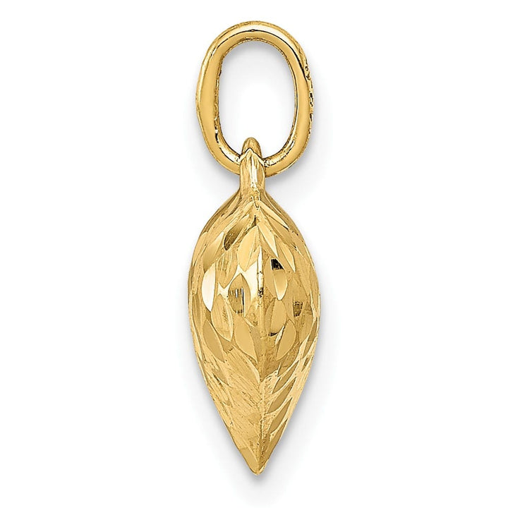 10K Yellow Gold Polished Textured 3-D Small Puffed Heart Pendant