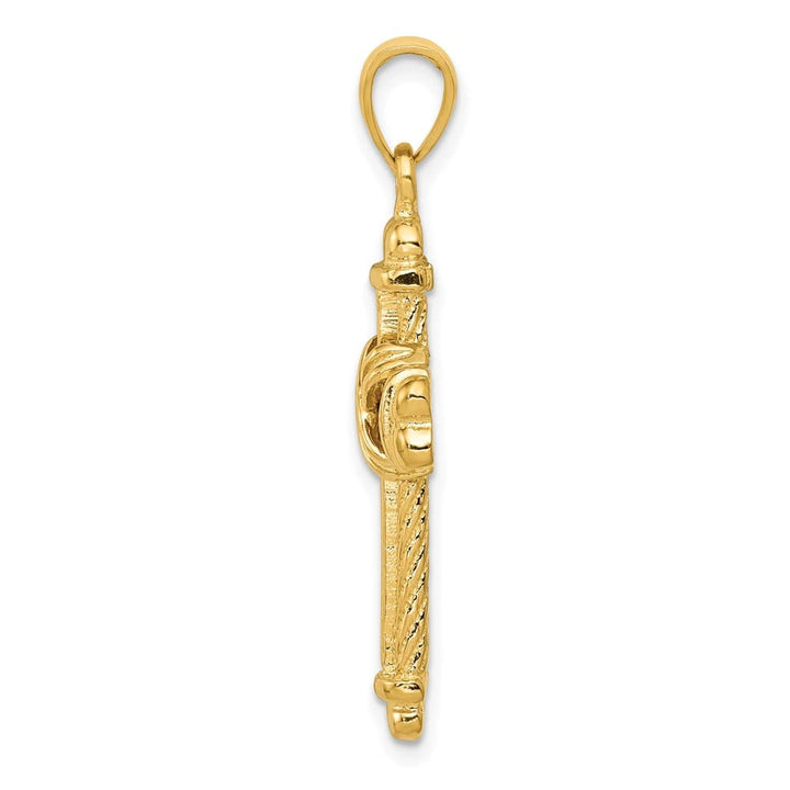 10K Yellow Gold Polished Textured Large X Center Cross Pendant