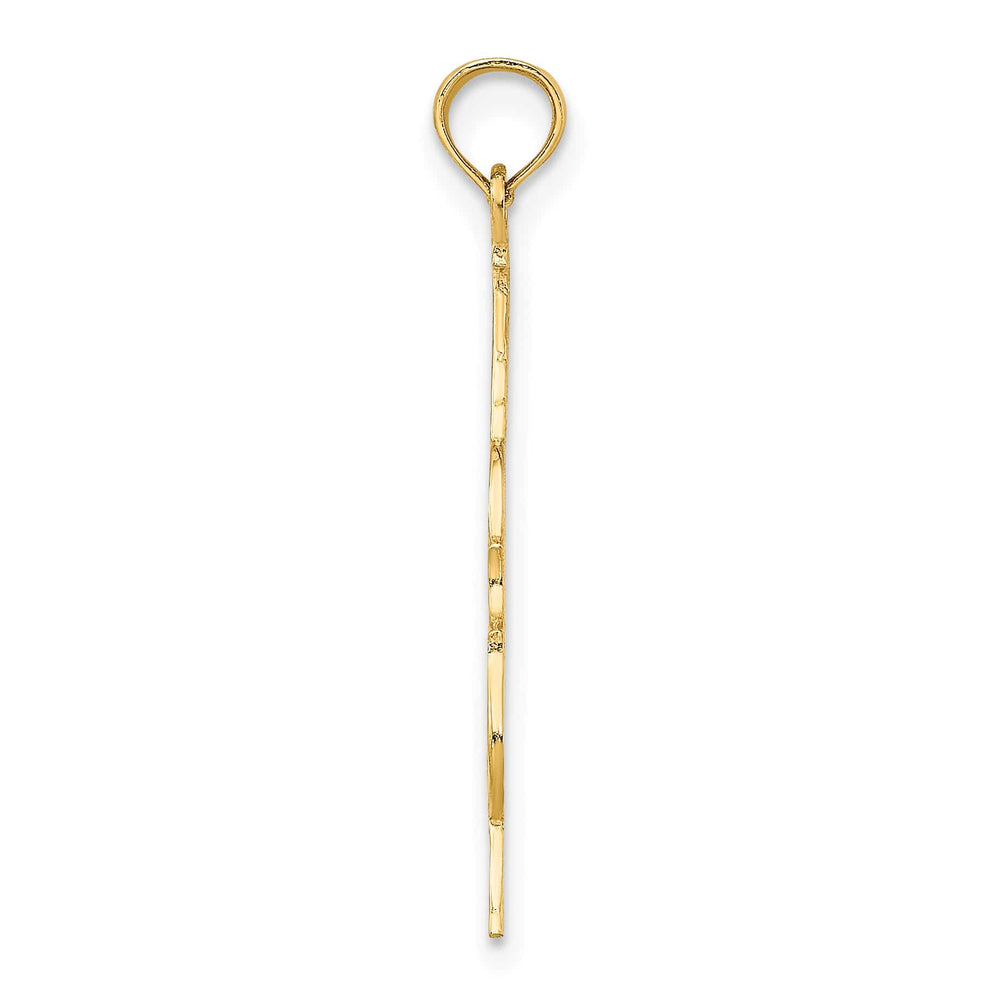 10K Yellow Gold Polished Textured Upright Bass Charm