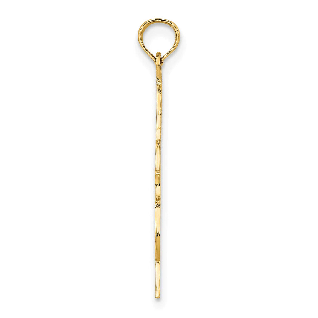10K Yellow Gold Polished Textured Upright Bass Charm