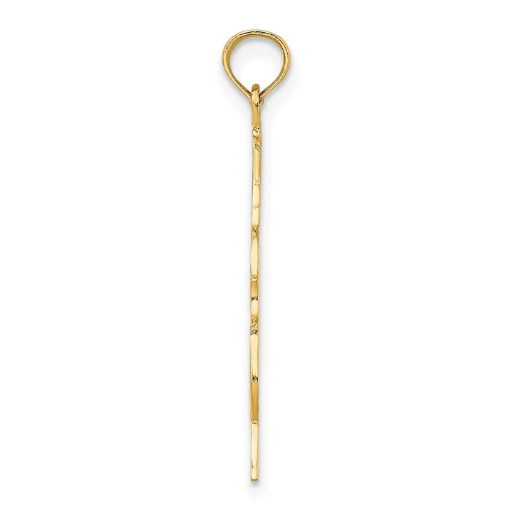 10K Yellow Gold Polished Textured Upright Bass Charm