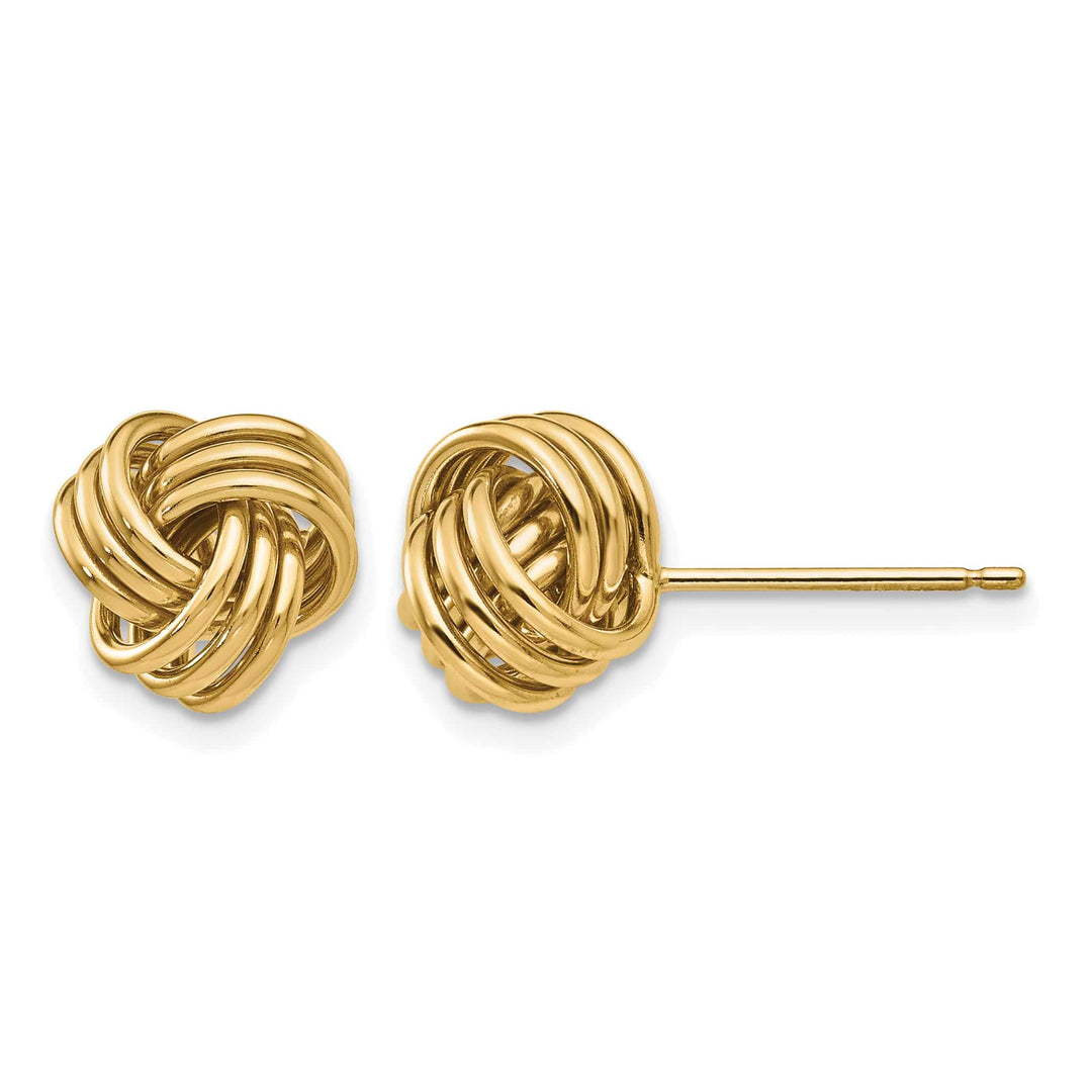 10k Yellow Gold Polished Triple Love Knot Post Earrings