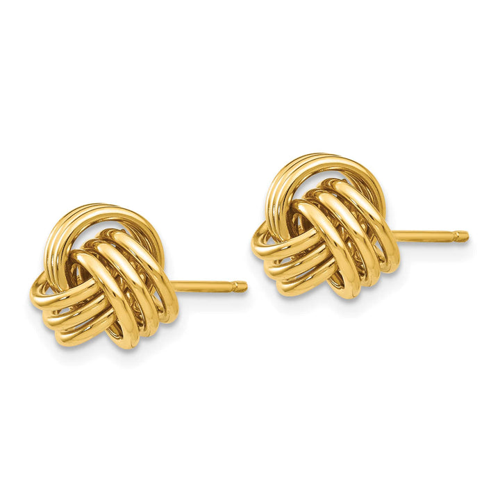10k Yellow Gold Polished Triple Love Knot Post Earrings