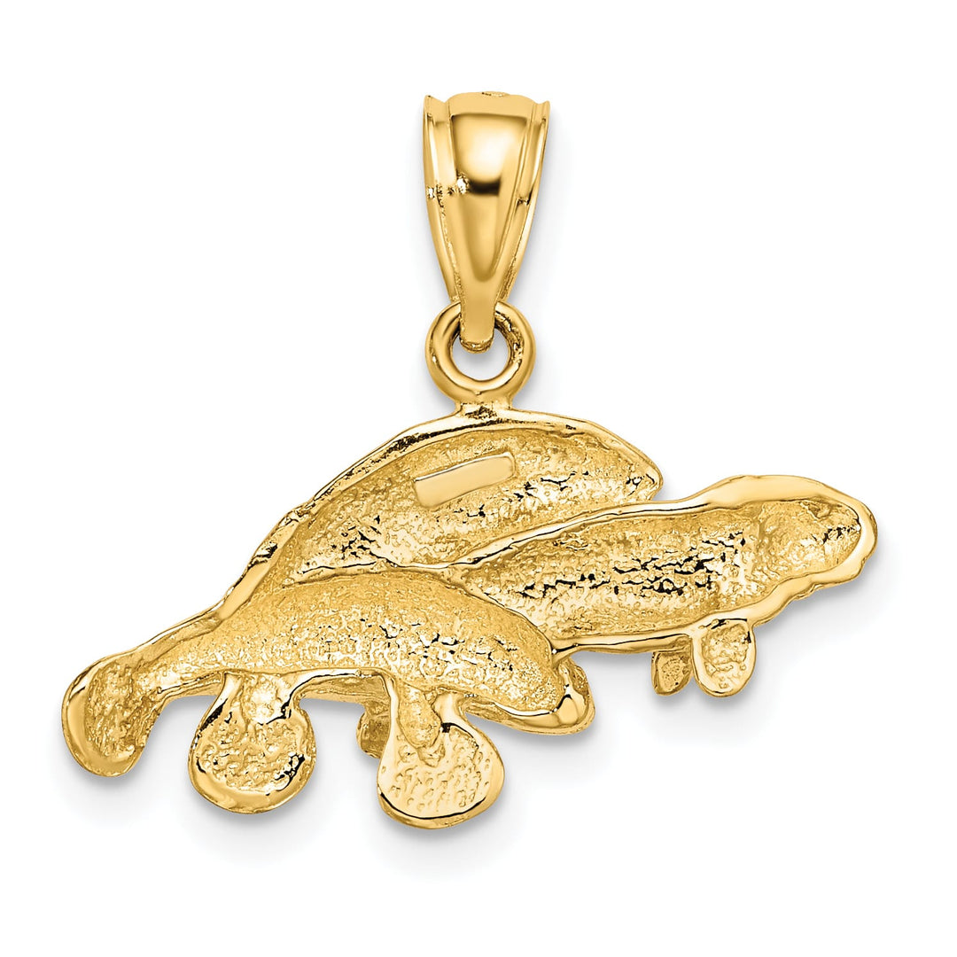 10K Yellow Gold Polished Triple Manatee Charm