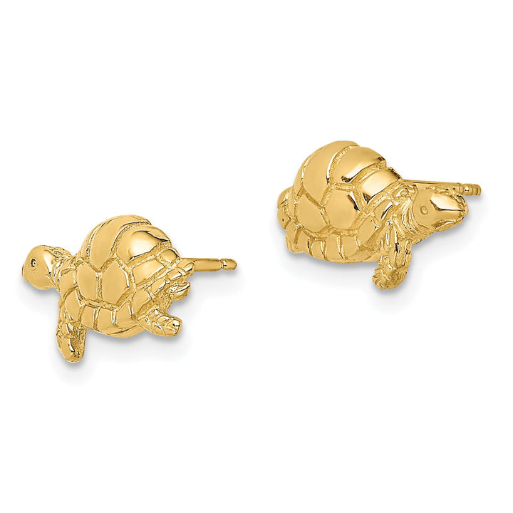 10k Yellow Gold Polished Turtle Profile Post Earrings
