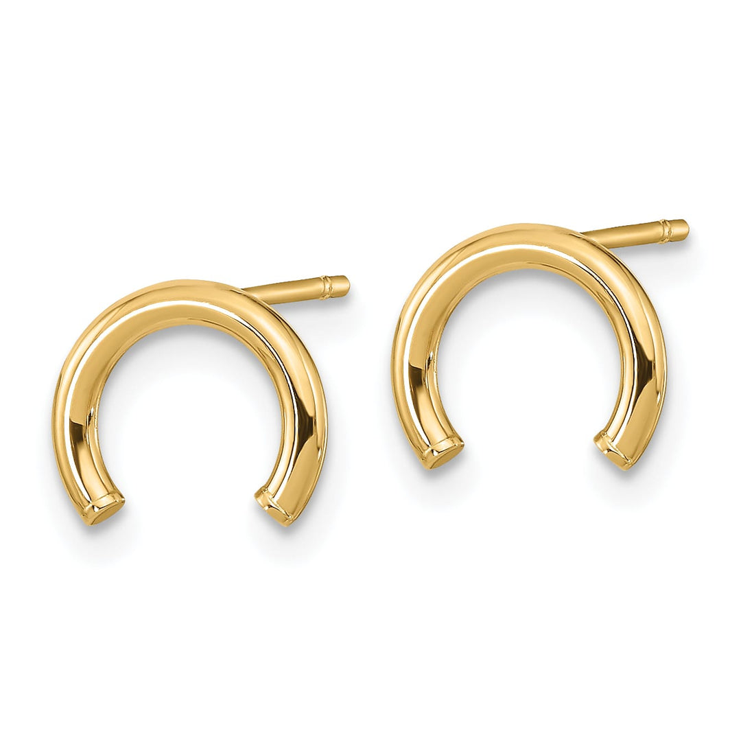 10k Yellow Gold Polished U-Shape Tube Post Earrings