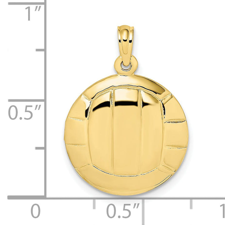 10K Yellow Gold Polished Volleyball Charm