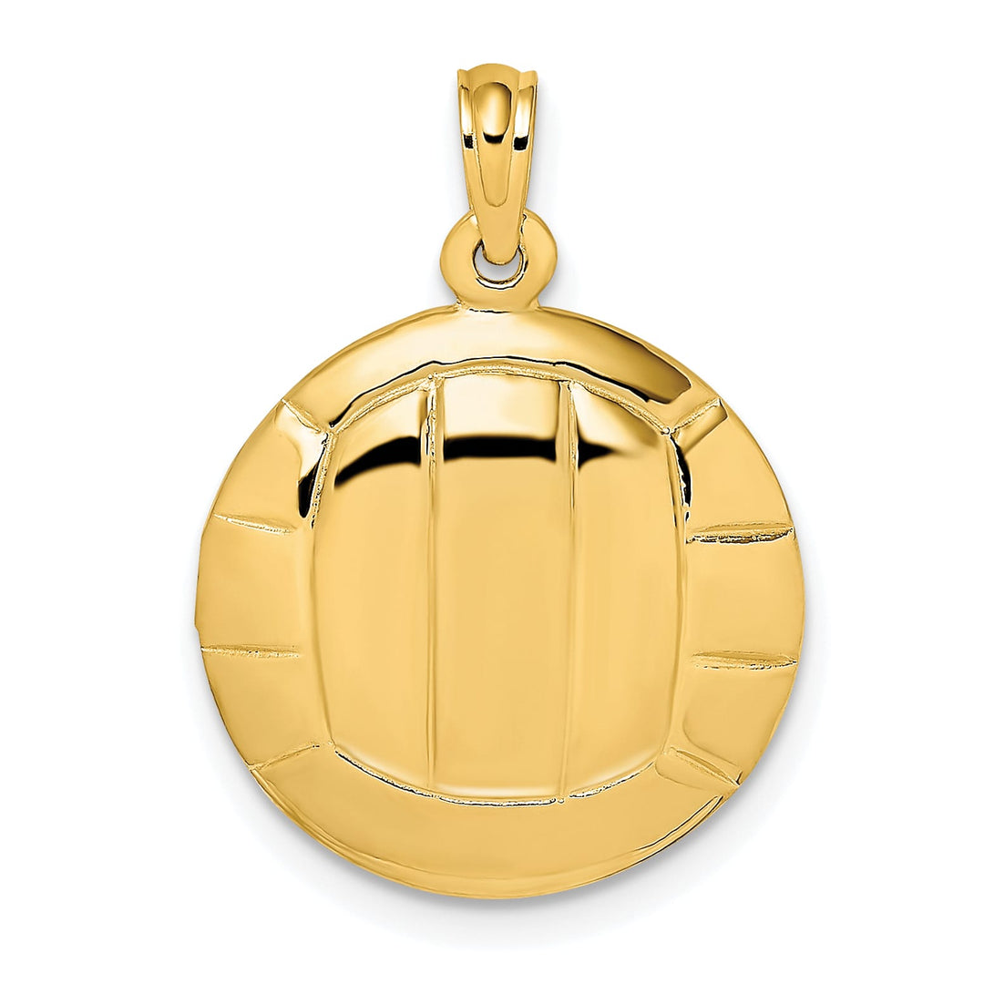 10K Yellow Gold Polished Volleyball Charm