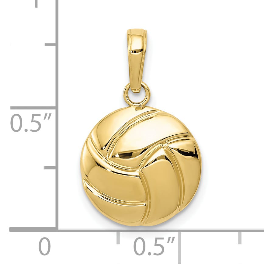 10K Yellow Gold Polished Volleyball Pendant