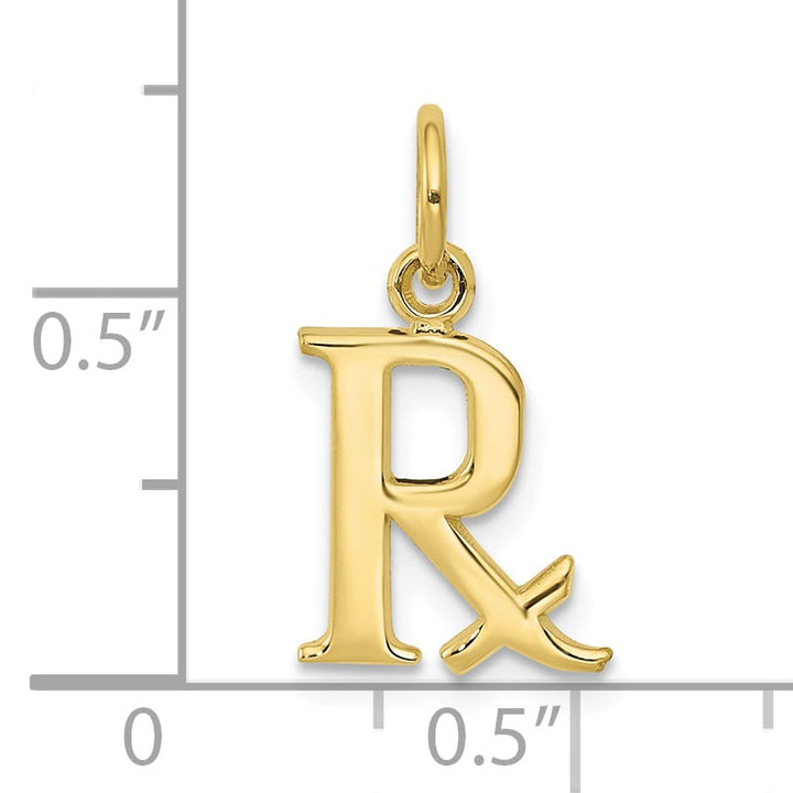 10K Yellow Gold Prescription Symbol RX Charm