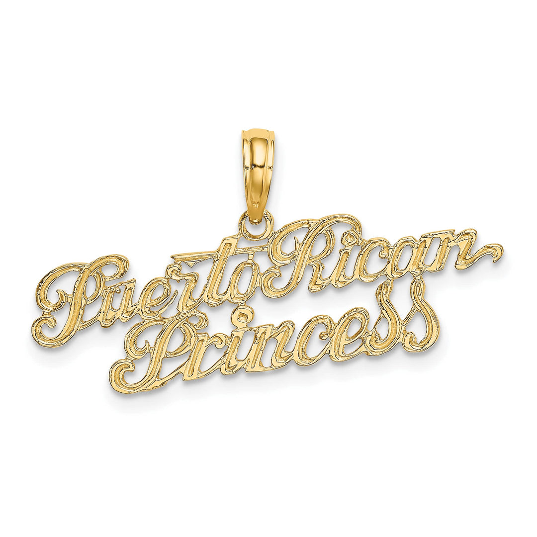 10K Yellow Gold Puerto Rican Princess Script Charm