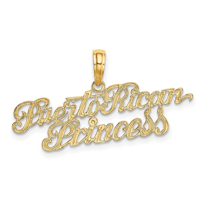 10K Yellow Gold Puerto Rican Princess Script Charm