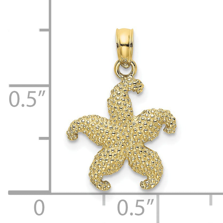 10K Yellow Gold Puffed Starfish Charm