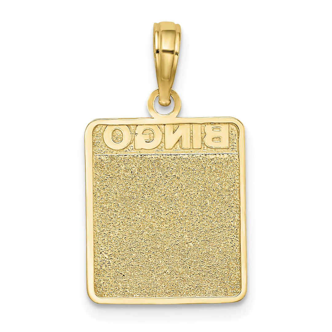 10K Yellow Gold Red and White Enameled Bingo Card Charm