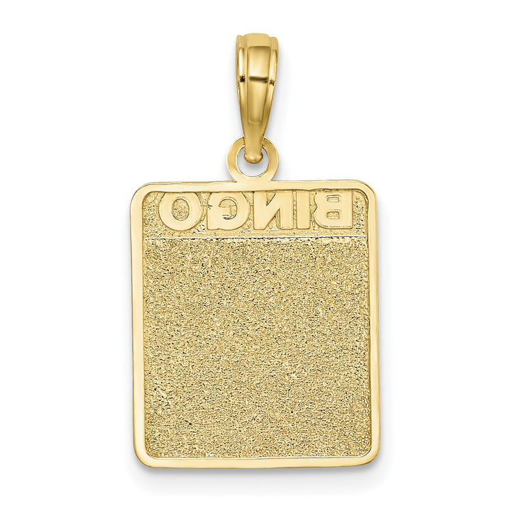 10K Yellow Gold Red and White Enameled Bingo Card Charm