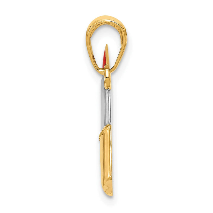 10K Yellow Gold Red Enameled Lipstick Charm