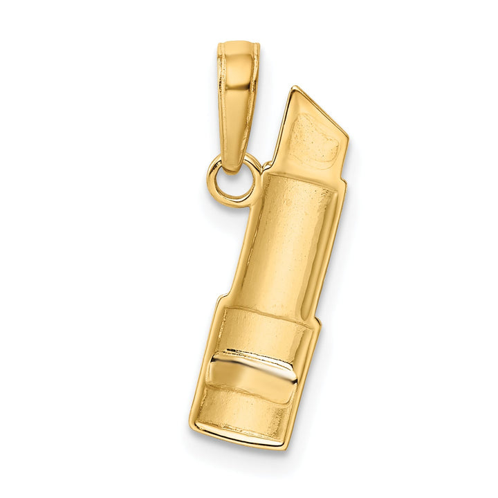 10K Yellow Gold Red Enameled Lipstick Charm