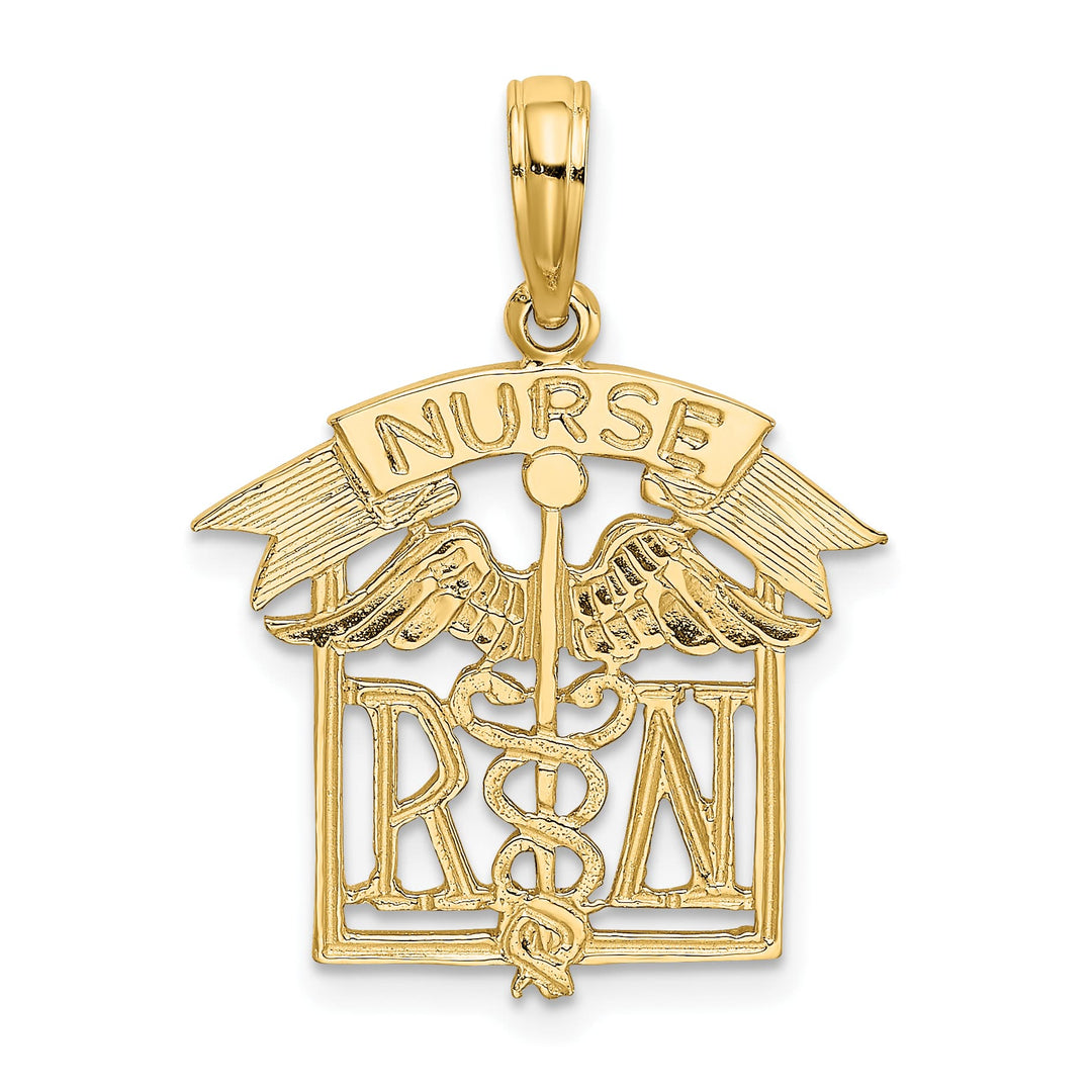 10K Yellow Gold Registered Nurse RN Charm