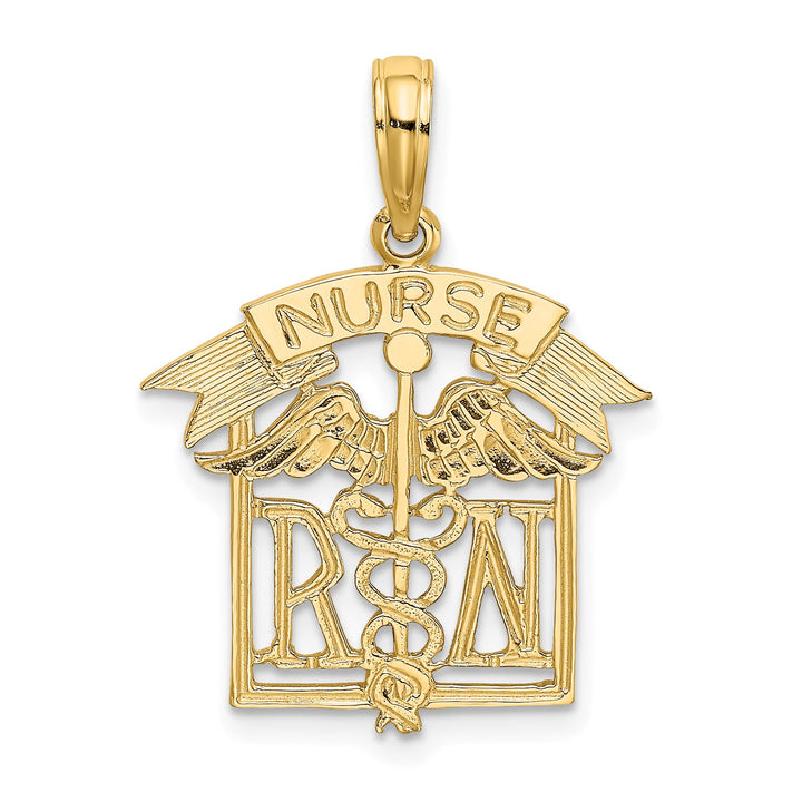 10K Yellow Gold Registered Nurse RN Charm