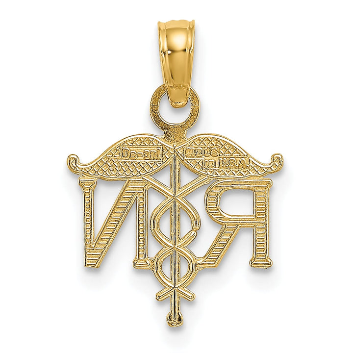 10K Yellow Gold Registered Nurse RN Pendant