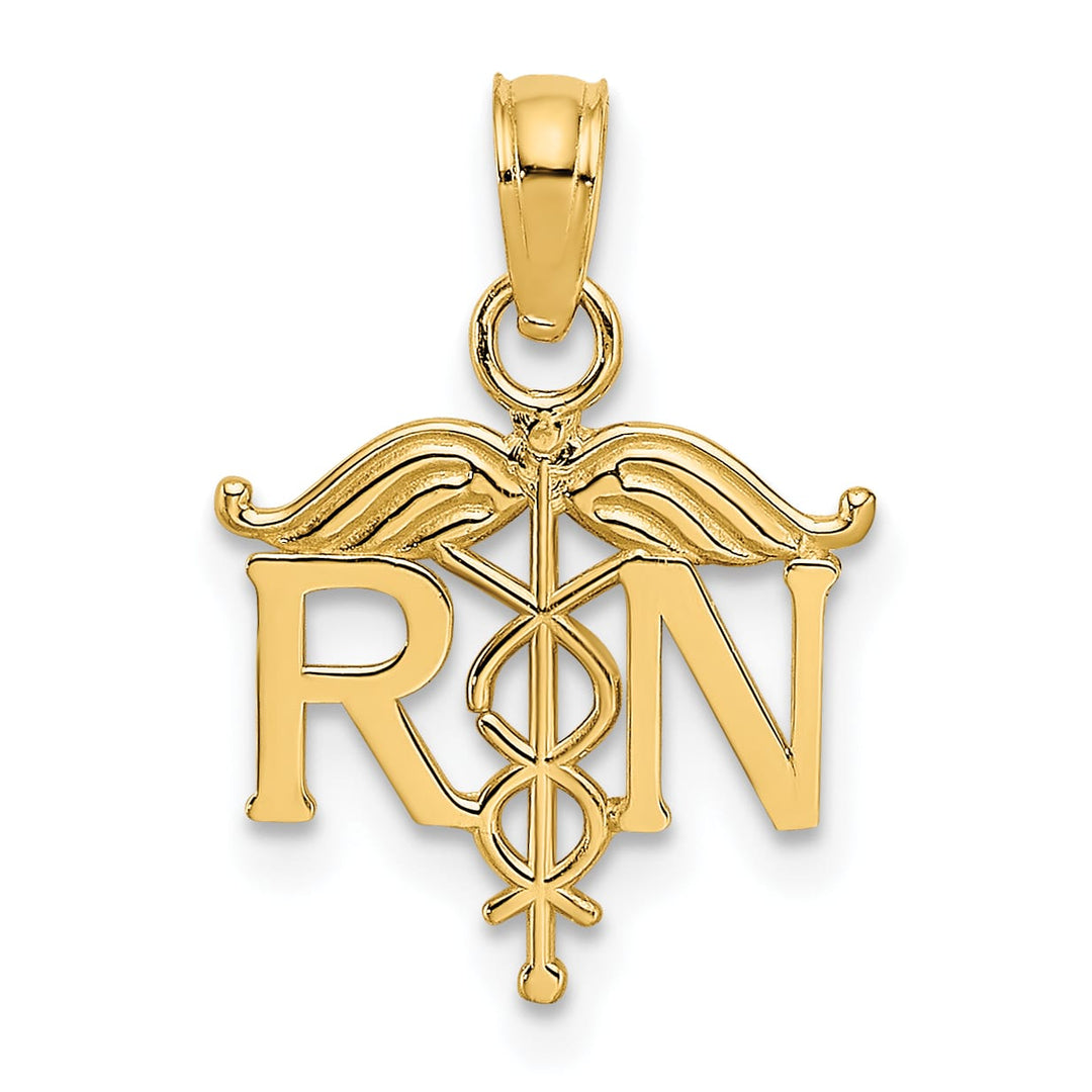 10K Yellow Gold Registered Nurse RN Pendant
