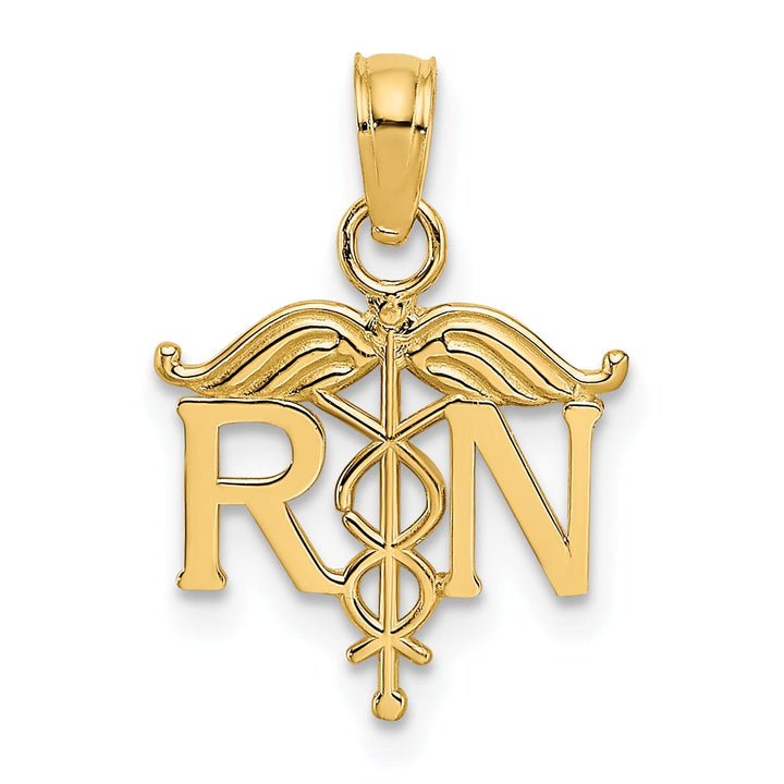 10K Yellow Gold Registered Nurse RN Pendant