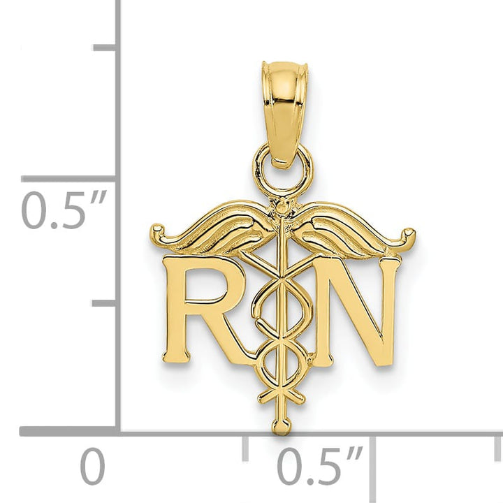 10K Yellow Gold Registered Nurse RN Pendant