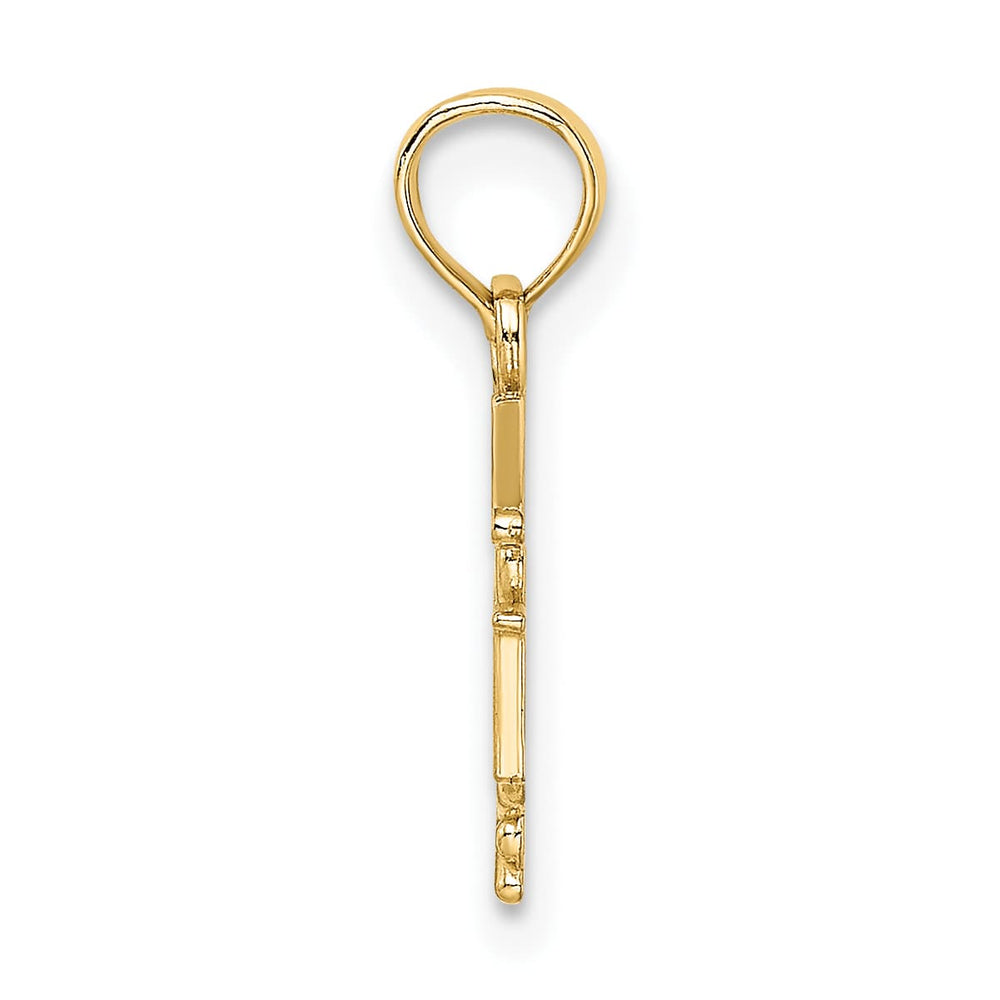 10K Yellow Gold RN Caduceus Pendant, 16.15mm