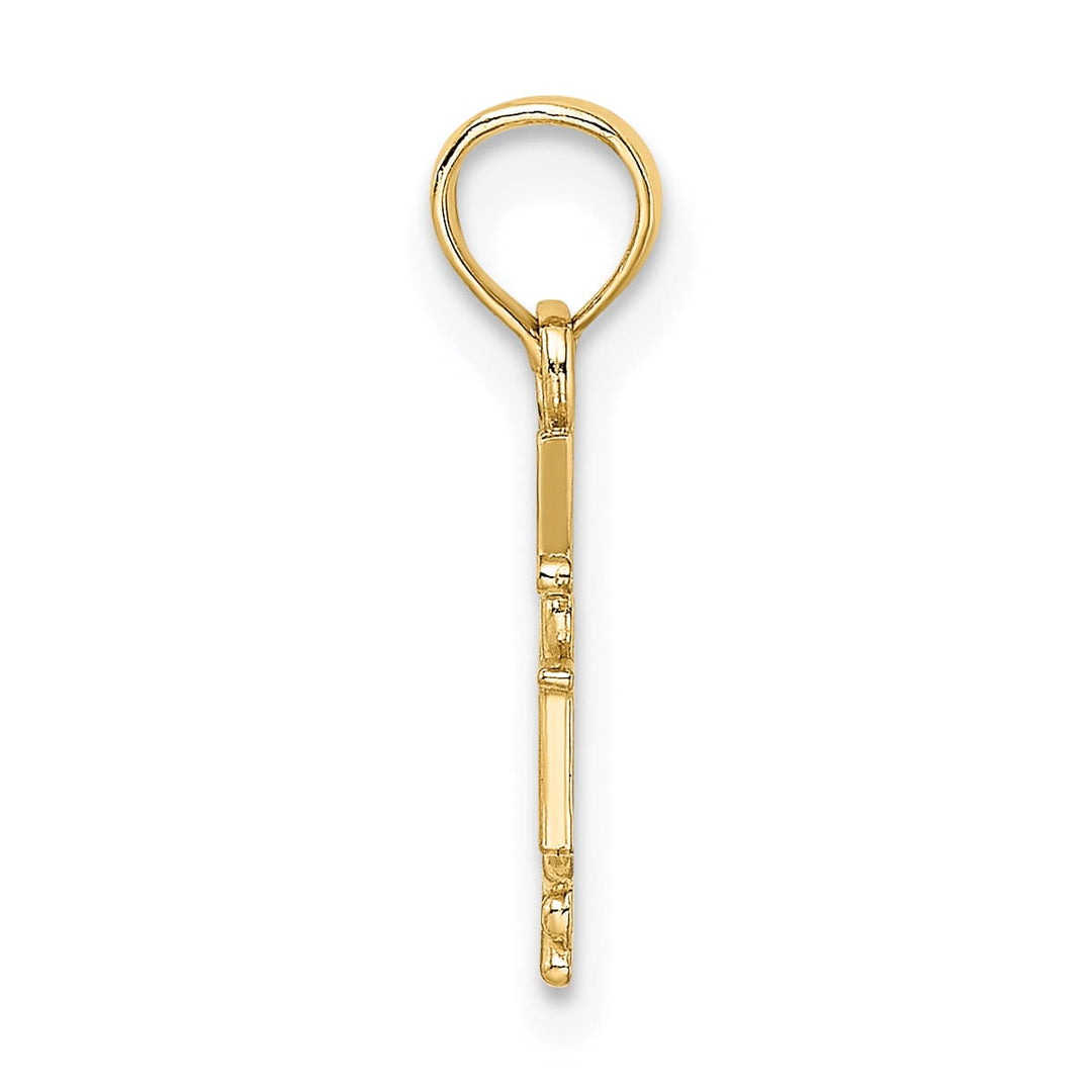 10K Yellow Gold RN Caduceus Pendant, 16.15mm