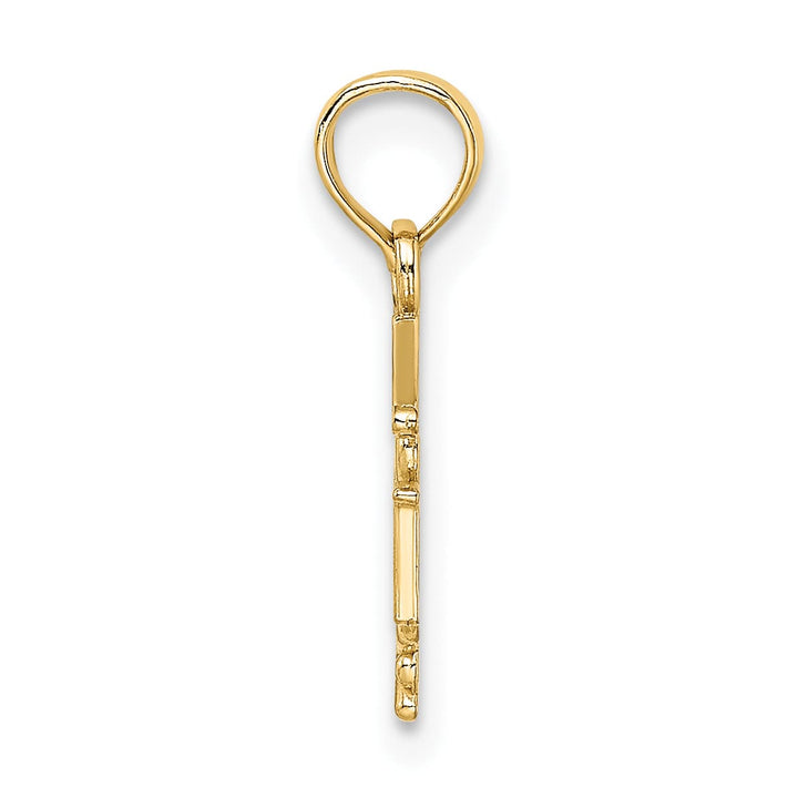 10K Yellow Gold RN Caduceus Pendant, 16.15mm