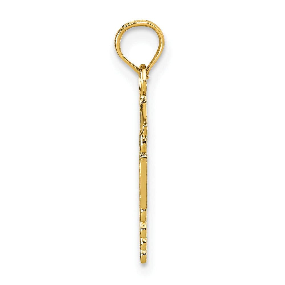 10K Yellow Gold RN Caduceus Pendant, 22.5mm