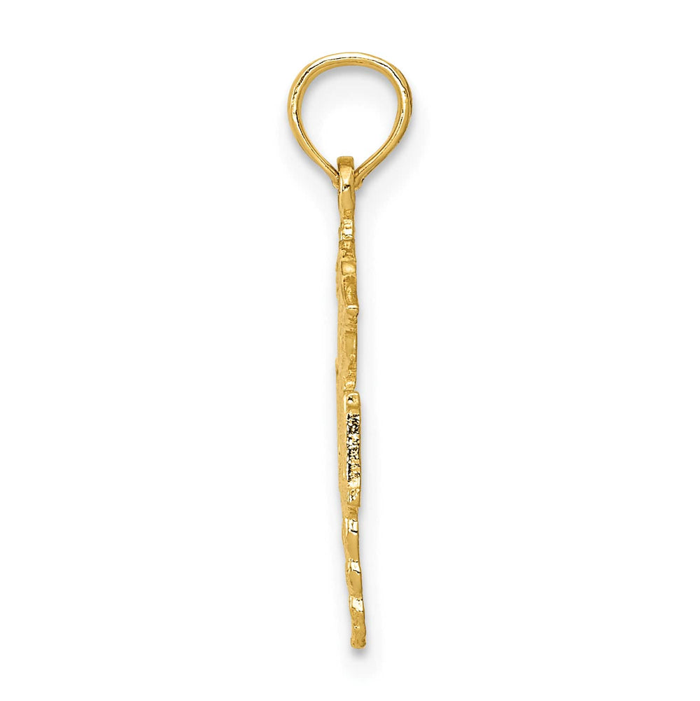 10K Yellow Gold RN Caduceus Pendant, 23mm