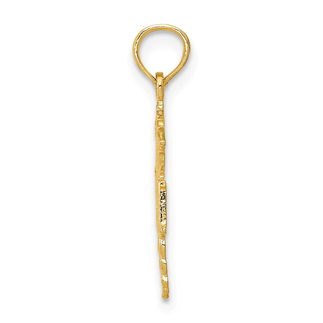 10K Yellow Gold RN Caduceus Pendant, 23mm