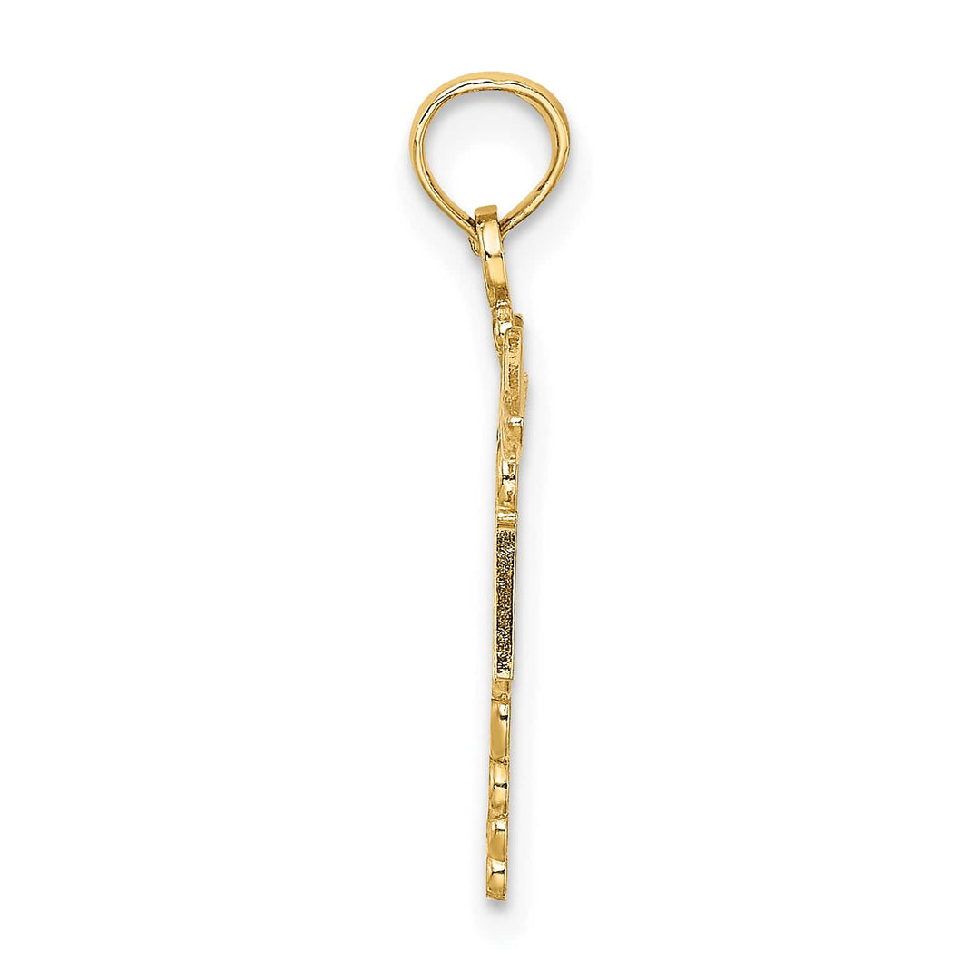 10K Yellow Gold RN Caduceus Pendant, 25mm