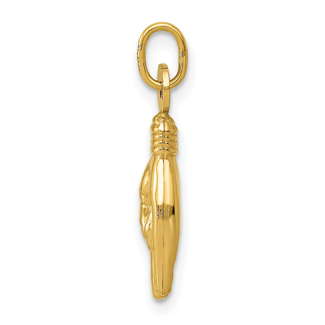 10K Yellow Gold Rock On Hand Sign Charm