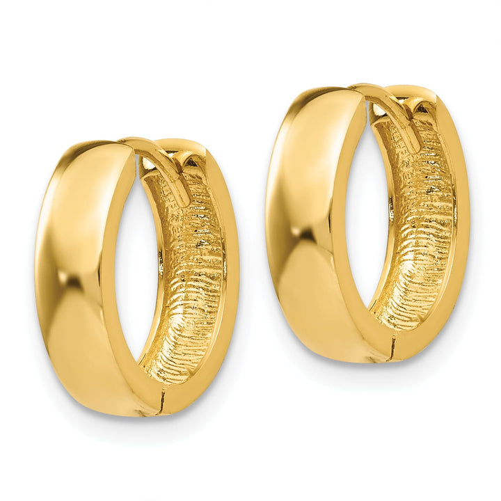 10k Yellow Gold Round Hinged Hoop Earrings, 12.8mm