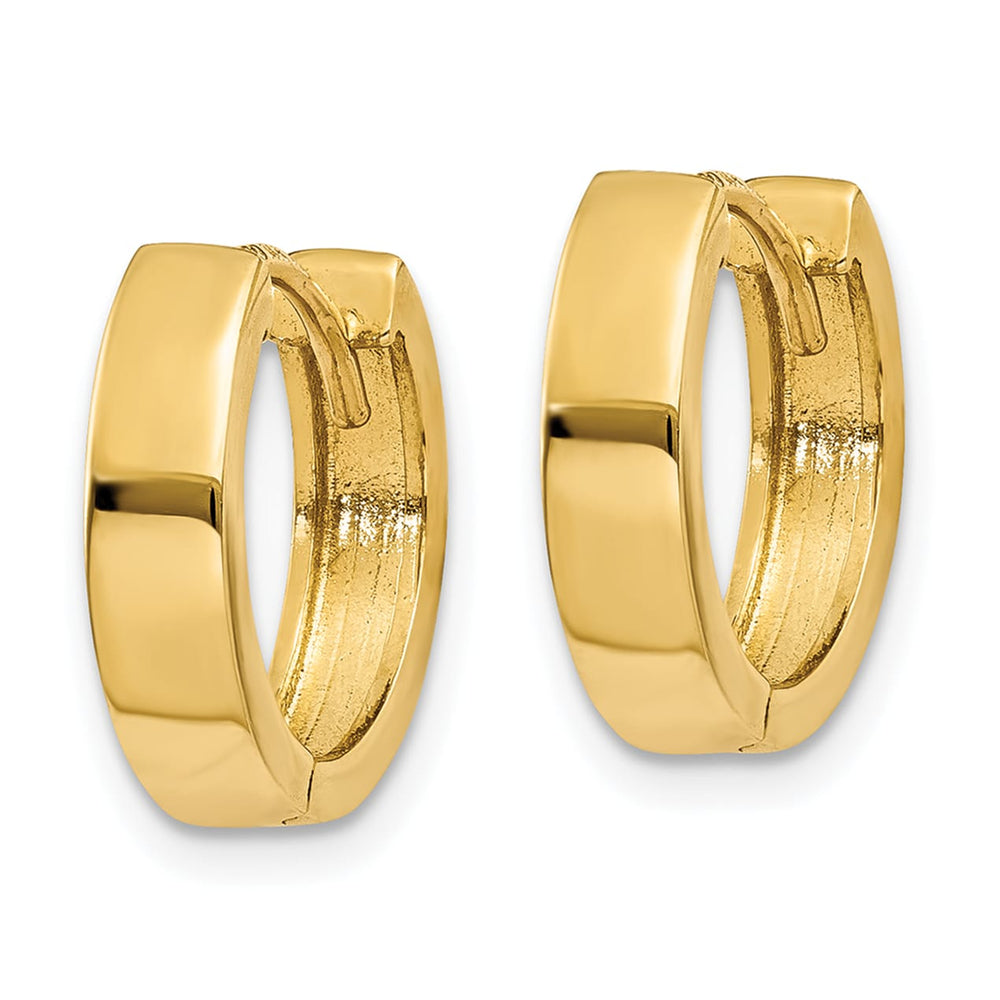 10k Yellow Gold Round Hinged Hoop Earrings, 13mm