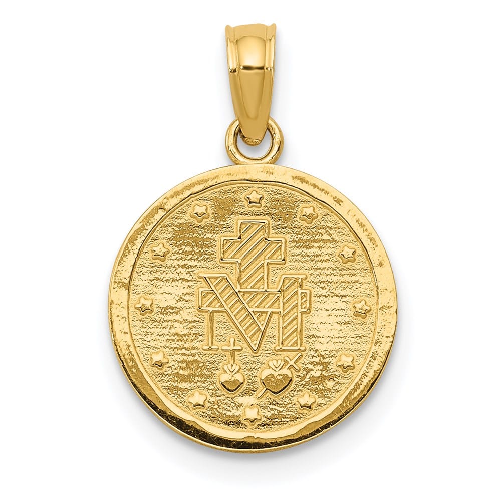 10K Yellow Gold Round Miraculous 12.8 mm x 12.8 mm Medal