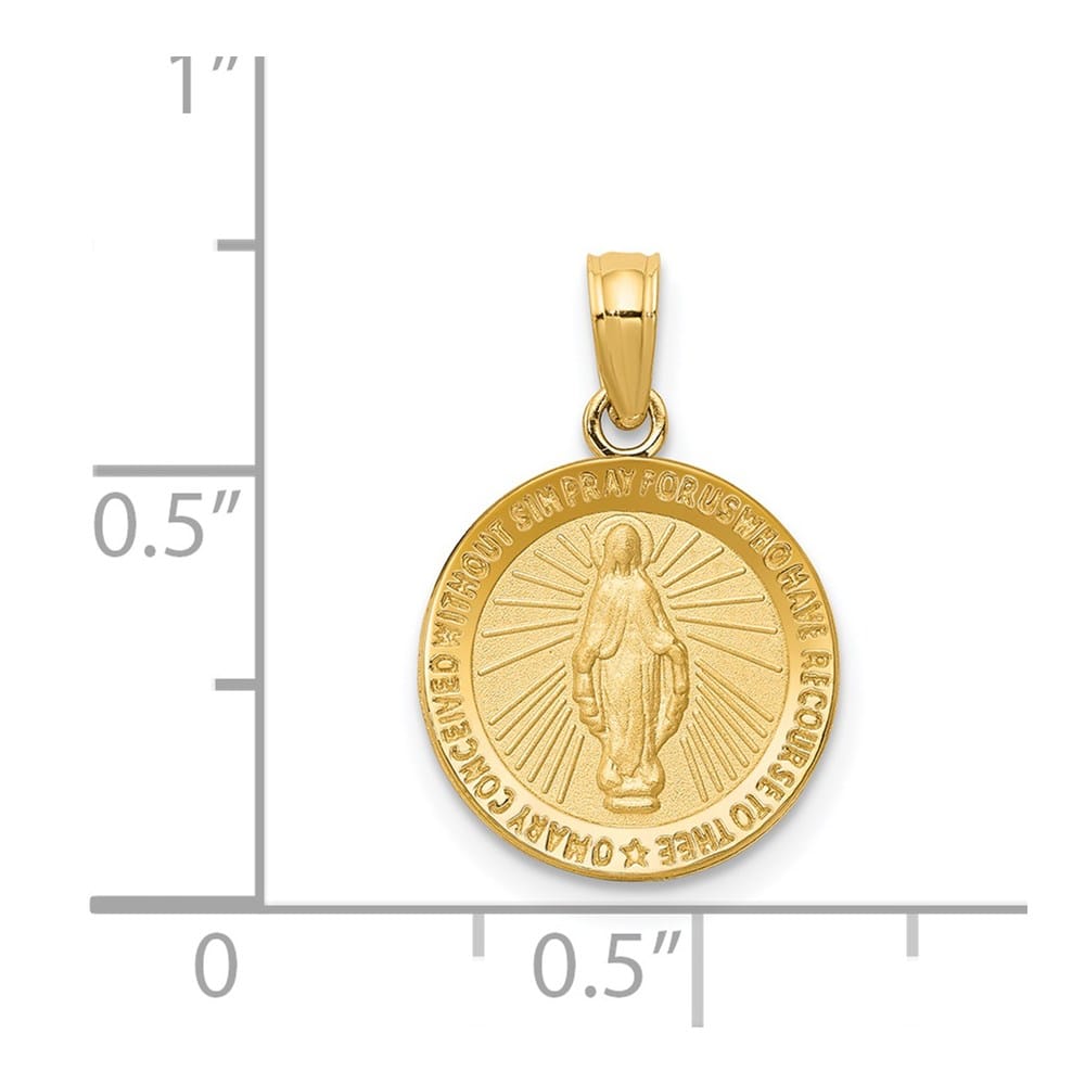 10K Yellow Gold Round Miraculous 12.8 mm x 12.8 mm Medal