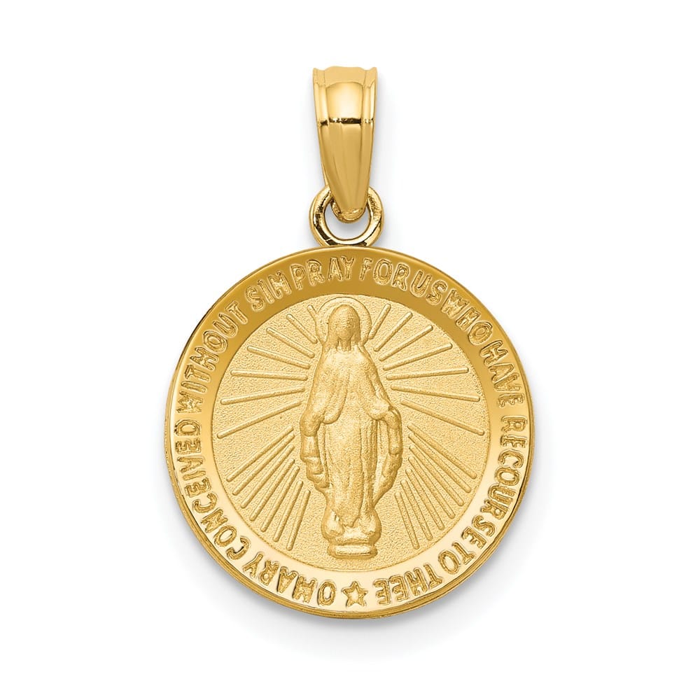 10K Yellow Gold Round Miraculous 12.8 mm x 12.8 mm Medal
