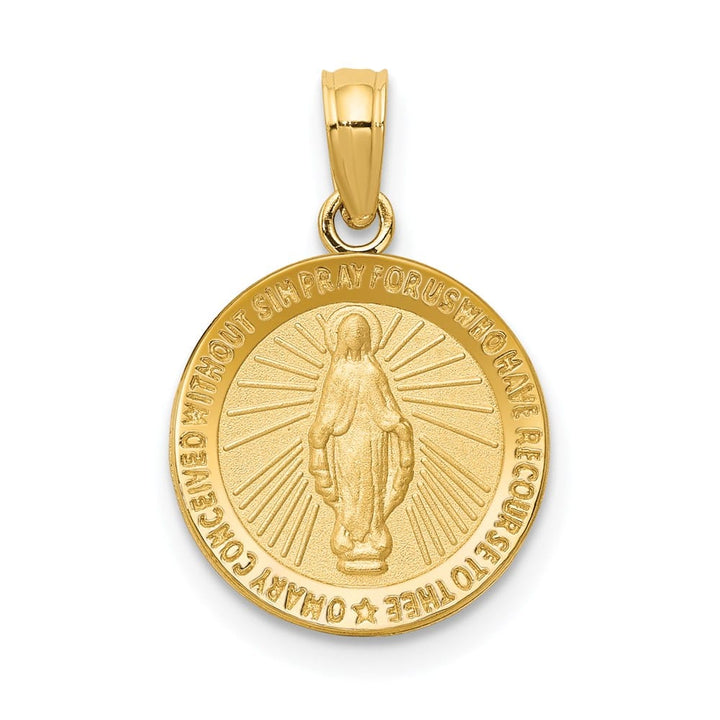 10K Yellow Gold Round Miraculous 12.8 mm x 12.8 mm Medal