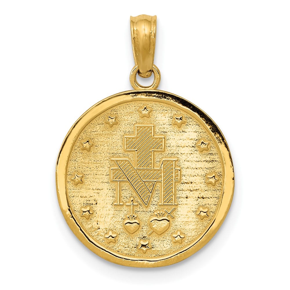 10K Yellow Gold Round Miraculous 14.6 mm x 14.6 mm Medal