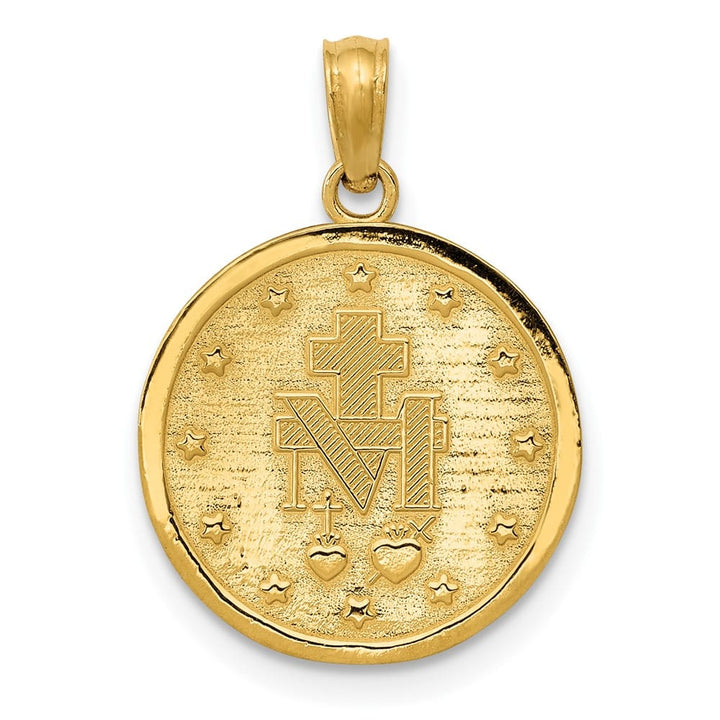 10K Yellow Gold Round Miraculous 14.6 mm x 14.6 mm Medal