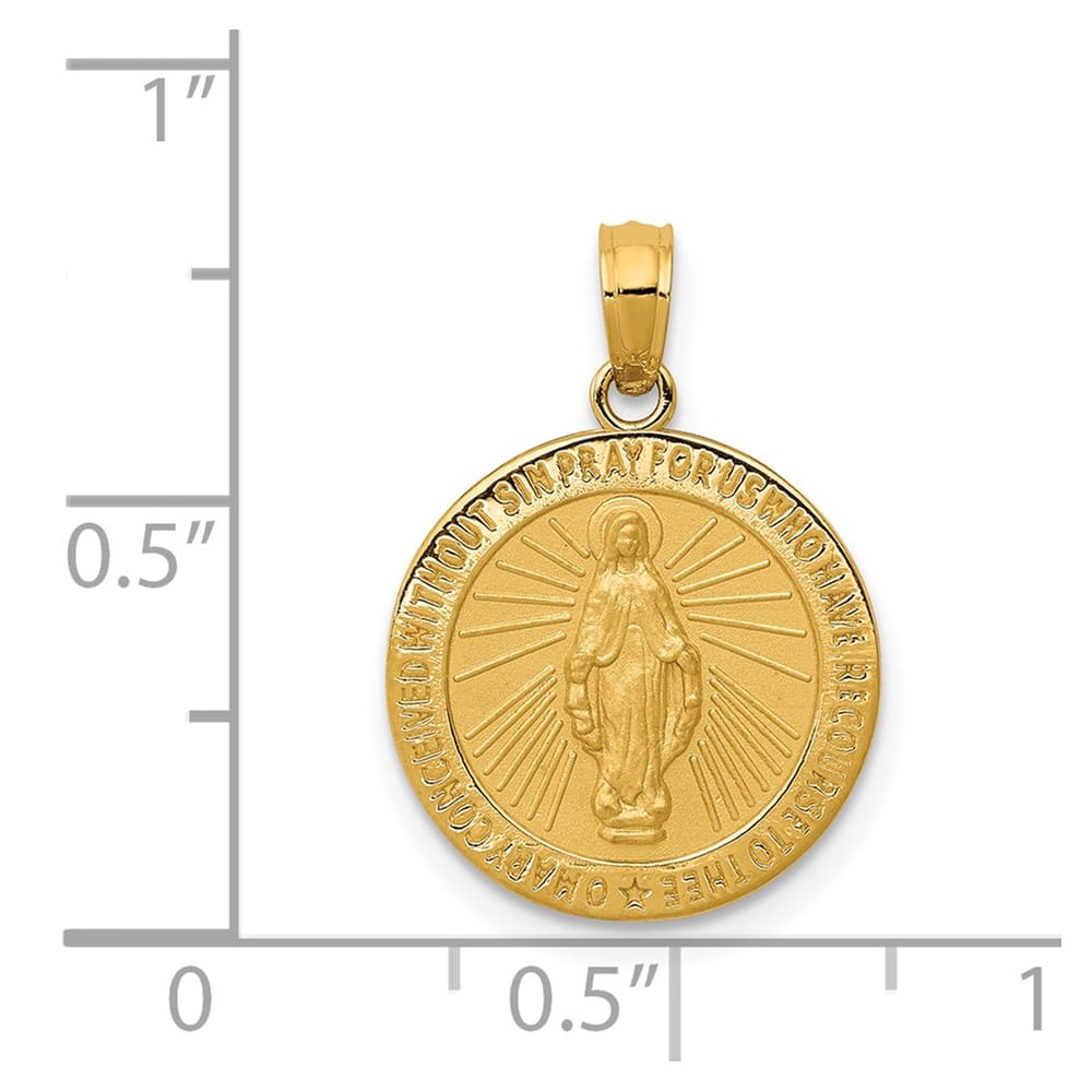 10K Yellow Gold Round Miraculous 14.6 mm x 14.6 mm Medal
