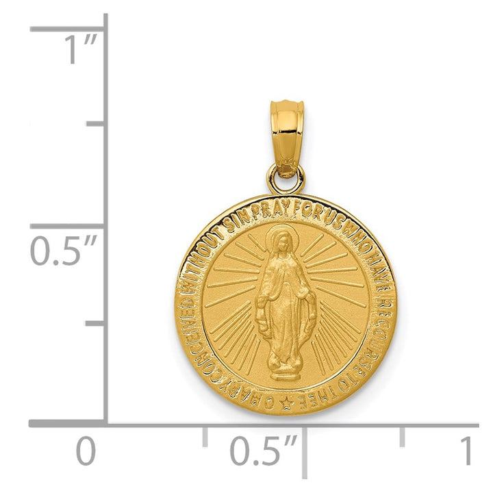 10K Yellow Gold Round Miraculous 14.6 mm x 14.6 mm Medal