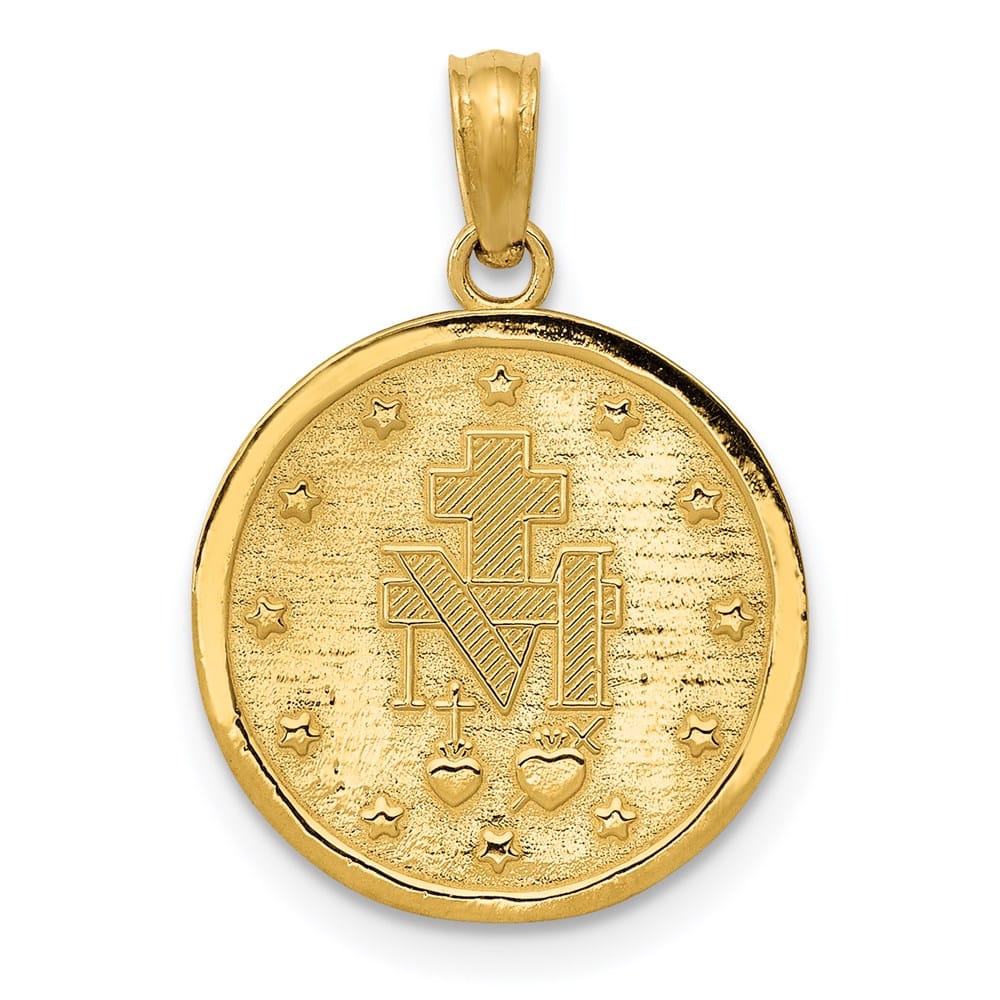 10K Yellow Gold Round Miraculous 14.6 mm x 14.6 mm Medal