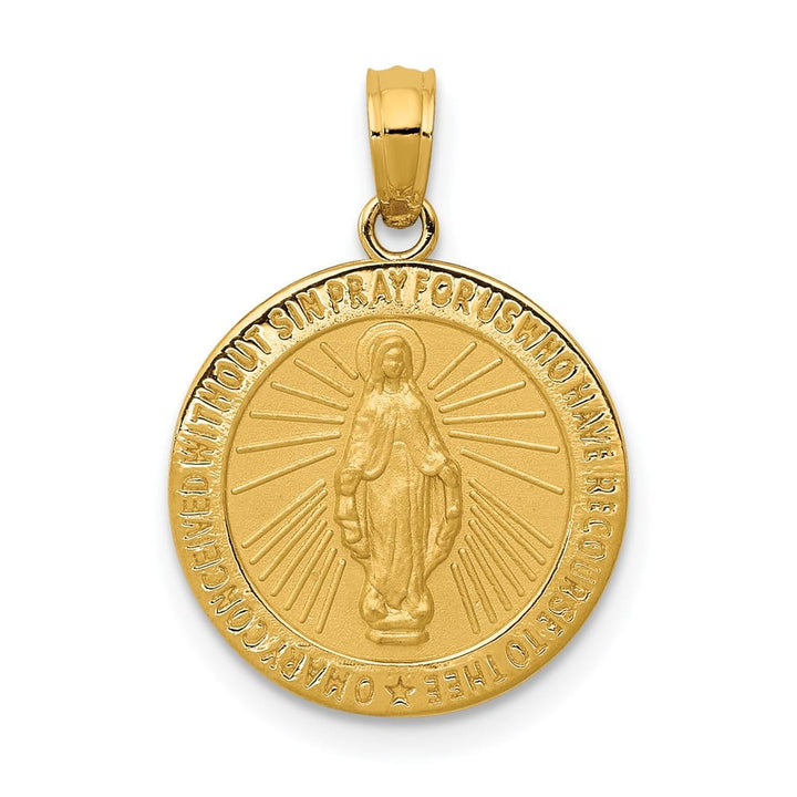 10K Yellow Gold Round Miraculous 14.6 mm x 14.6 mm Medal