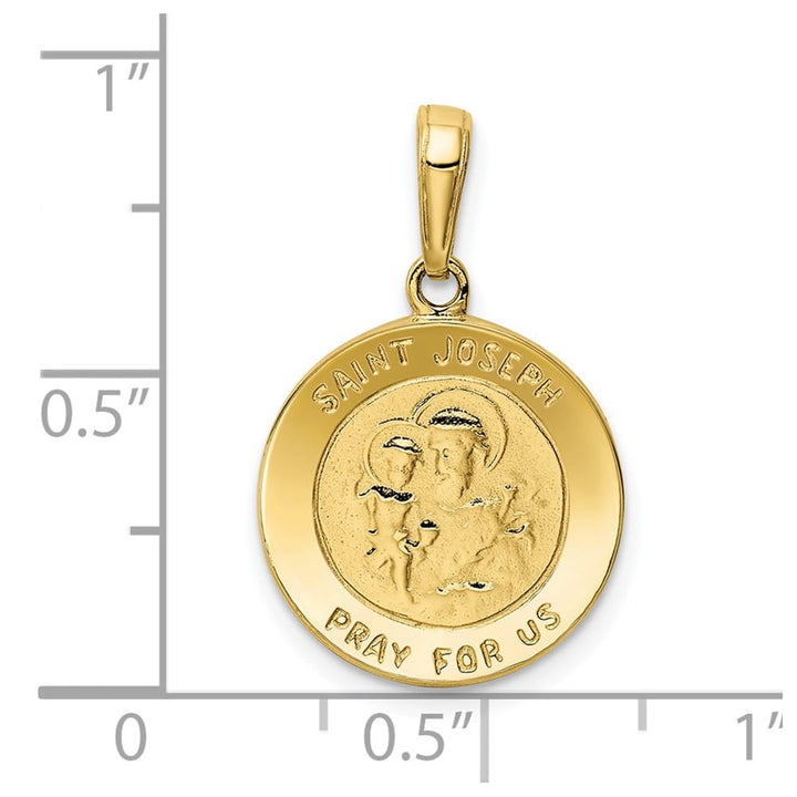 10K Yellow Gold Round St. Joseph 15 mm x 14.68 mm Medal